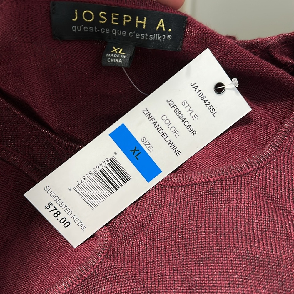📷 NWT Joseph A Metallic Lightweight Sweater - Picture 4 of 5